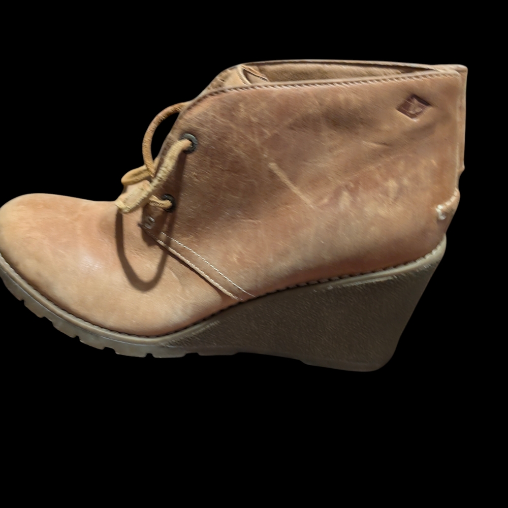 Sperry Tan Ankle Booties with Wedge